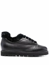 Baldinini Fur-lined Sneakers In Schwarz