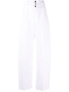 Philosophy Di Lorenzo Serafini Wide-leg High-waisted Trousers In Weiss