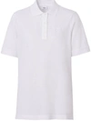Burberry Tb Monogram Cotton Polo Shirt In Weiss