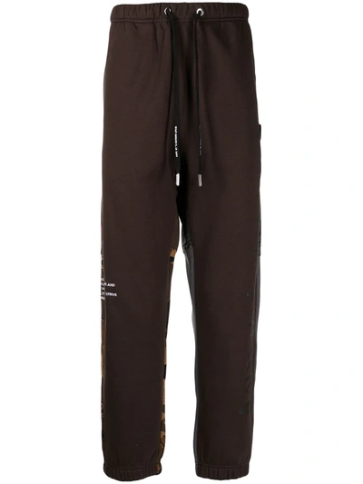 Aape By A Bathing Ape Patchwork Tapered Track Pants In Braun