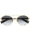 Balmain Gradient Round-frame Sunglasses In Schwarz