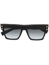 Balmain Gradient Square-frame Sunglasses In Schwarz