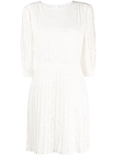See By Chloé Broderie Anglaise Cotton Mini Dress In White