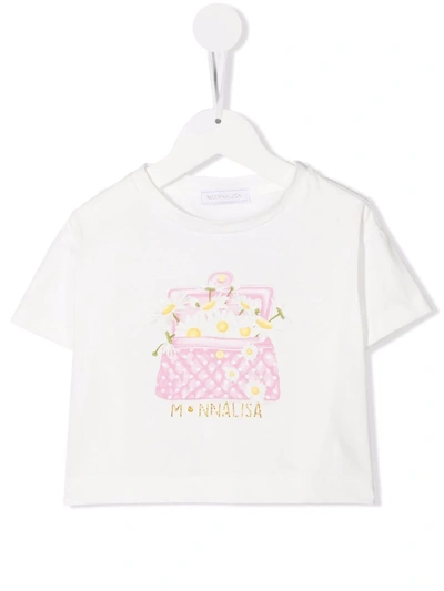 Monnalisa Kids' Logo-print T-shirt In White