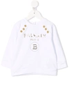 Balmain Logo-print Sweatshirt In White
