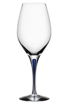 Orrefors Intermezzo Blue Wine Glass In Clear/ Blue