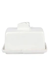 Vietri Lastra Butter Dish In White