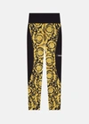 Versace Barocco Print High-waisted Leggings In Black