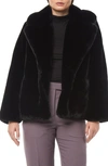 Apparis Milly Oversized Short Faux-shearling Coat In Black