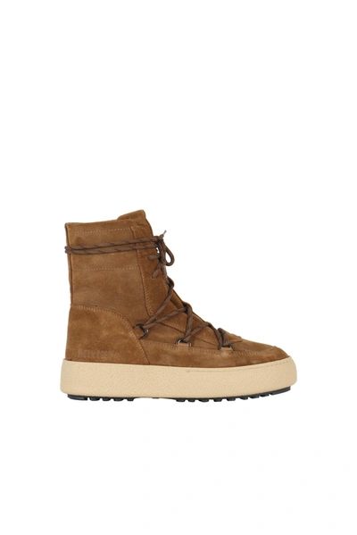 Moon Boot Lace-up Suede Boots In Brown