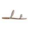 Stuart Weitzman Addison Jewelled Flat Sandals In White