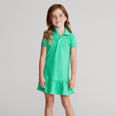 Polo Ralph Lauren Kids' Cotton Mesh Polo Dress In Sunset Green