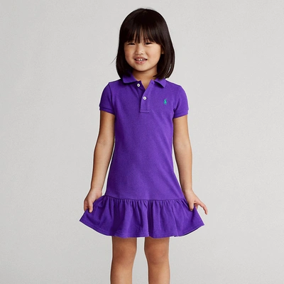 Polo Ralph Lauren Kids' Cotton Mesh Polo Dress In Chalet Purple