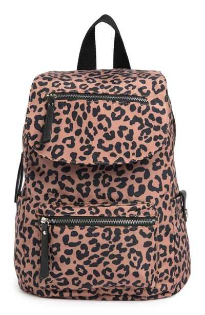 Madden Girl Proper Flap Nylon Backpack In Leopard