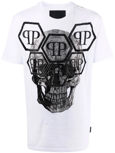PHILIPP PLEIN CRYSTAL SKULL LOGO T-SHIRT