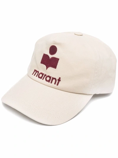 Isabel Marant Embroidered Logo Cap In Nude