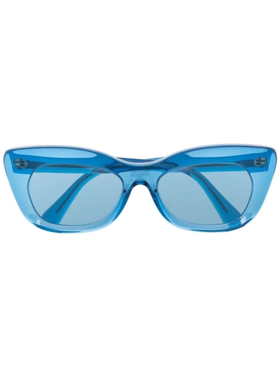 Stella Mccartney Transparent Cat-eye Sunglasses In Shiny Blue