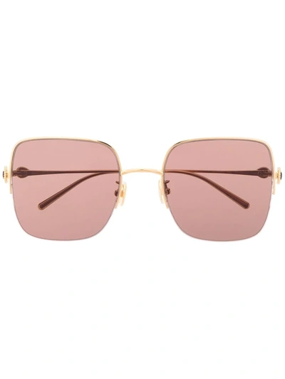 Boucheron Large Square-frame Sunglasses In Gold