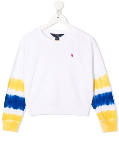 Ralph Lauren Kids' Branded Sweatshirt With Tie-dye Effect White