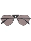 Alexander Mcqueen Abstract Pilot Frame Sunglasses In Black