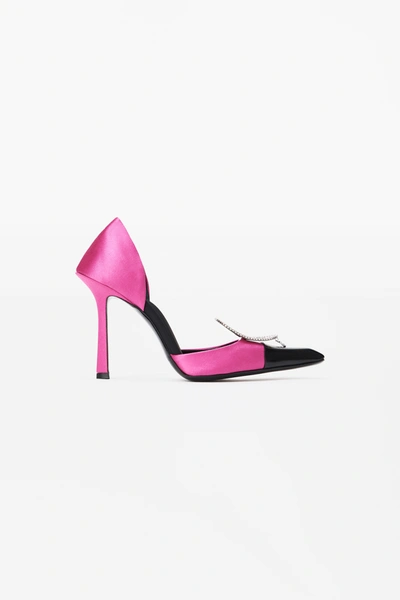 Alexander Wang Viola 105 Pump In Satin And Capretto In Lipstick Pink/black