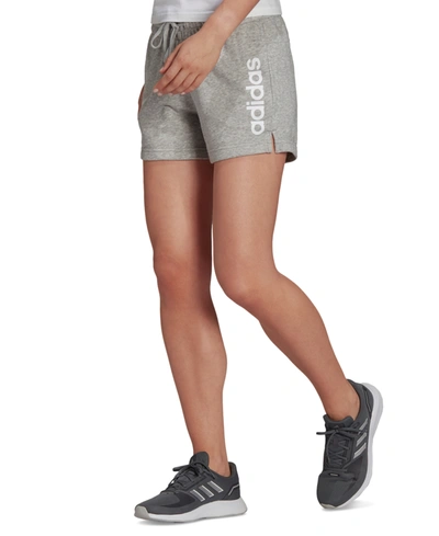 Adidas Originals Women's Essentials Logo Shorts In Medium Grey