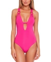 Becca Color Code Skylar Plunge One-piece Swimsuit Women's Swimsuit In Cosmopolitan