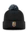 Fanatics Men's Black Vegas Golden Knights Core Primary Logo Cuffed Knit Hat With Pom In Black