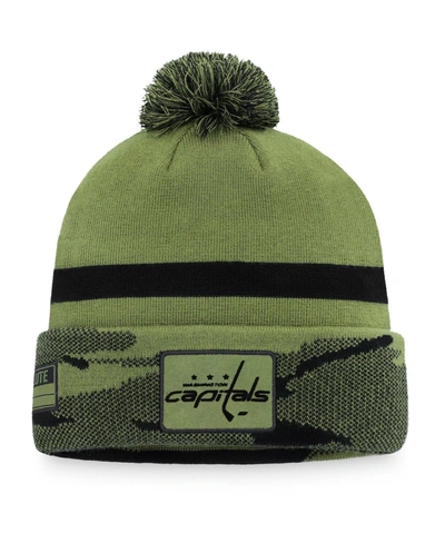 Fanatics Men's Camo Washington Capitals Military-inspired Appreciation Cuffed Knit Hat With Pom
