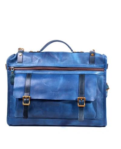 Old Trend Stone Cove Leather Briefcase In Navy
