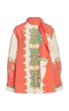 Etro Woman Shirt In Paisley Silk With Lavalliere Collar In Red