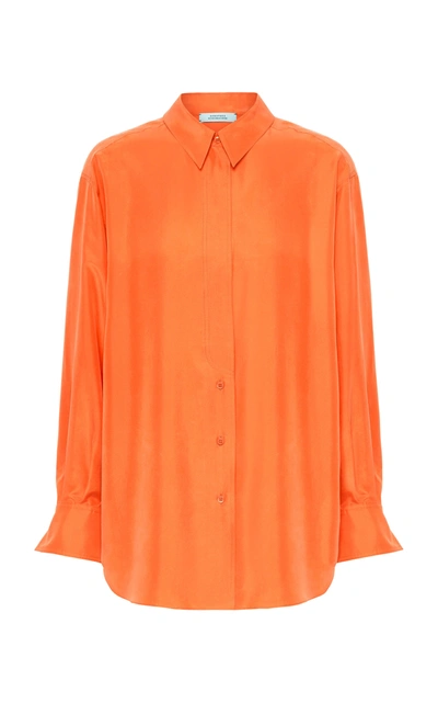 Dorothee Schumacher Heritage Ease Blouse In Pure Orange In White,neutral
