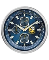 CITIZEN GALLERY INDOOR/OUTDOOR BLUE ANGELS SILVER-TONE AND BLUE WALL CLOCK