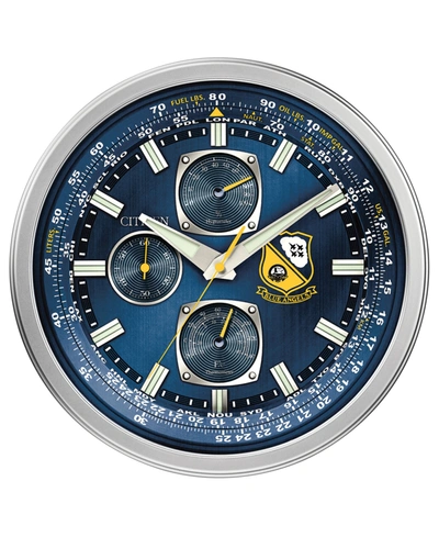 Citizen Gallery Indoor/outdoor Blue Angels Silver-tone And Blue Wall Clock
