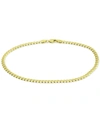 Giani Bernini Curb Link Ankle Bracelet, Created For Macy's In Gold Over Silver