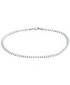 Giani Bernini Curb Link Ankle Bracelet, Created For Macy's In Silver