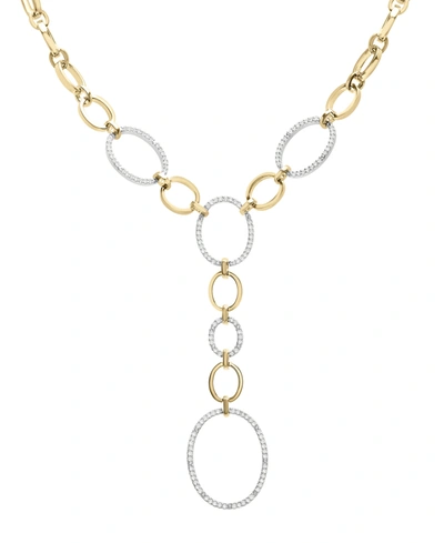Wrapped In Love Diamond Oval Link 20" Lariat Necklace (1 Ct. T.w.) In 14k Gold-plated Sterling Silver, Created For M