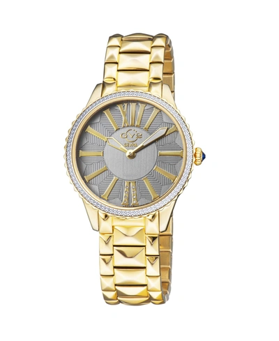 Gevril Gv2 Women's Siena 11720 Swiss Quartz Bracelet Watch 44 Mm In Gold