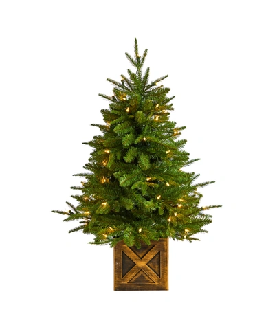 Nearly Natural Finland Fir Artificial Christmas Tree, 3' In Green