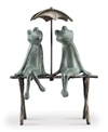 Spi Frog Lovers Garden Sculpture In Verdigris