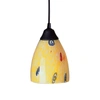 Elk Lighting Classico 1 Light Pendant In Dark Rust And Yellow Blaze Glass - Includes Adapter Kit In Rust