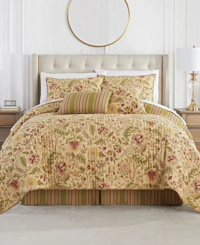 Waverly Imperial Dress 4 Piece Quilt Set, King In Antique