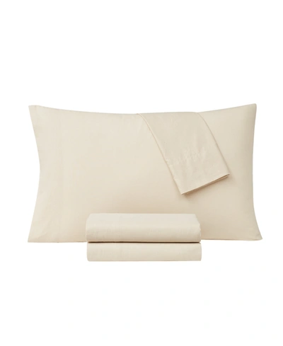 Frye Cotton/linen 4 Piece Sheet Set, Queen Bedding In Beige