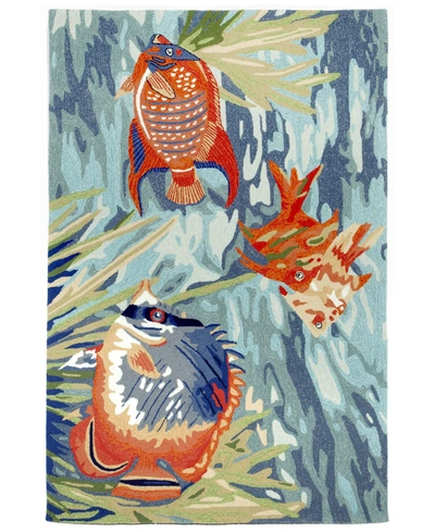 Liora Manne Ravella 2255 Tropical Fish Blue 2'6" X 4' Indoor/outdoor Area Rug