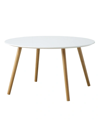 Convenience Concepts Oslo Round Coffee Table In Glossy White
