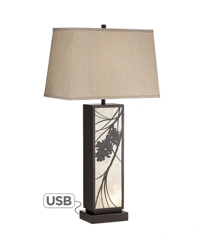 Pacific Coast Lodge Table Lamp With Panel In Dark Bronze