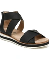 Lifestride Zoom Strappy Sandals In Black Microsuede
