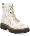 Sam Edelman Women's Lue Lace-up Combat Booties Women's Shoes In Natural/ivory