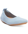 Fitflop Women's Allegro Tonal Knit Ballerinas Women's Shoes In Pale Blue/silver