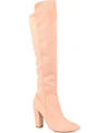 Journee Collection Women's Estrella Wide Calf Boots Women's Shoes In Peach